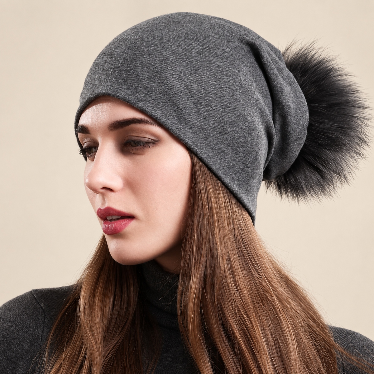 Camille Women’s Slouchy Pom-Pom Beanie