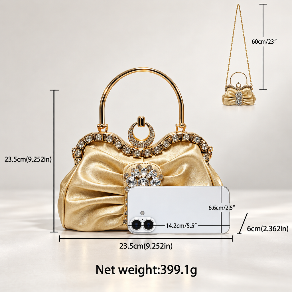 Isabella Crystal Embellished Evening Clutch Bag