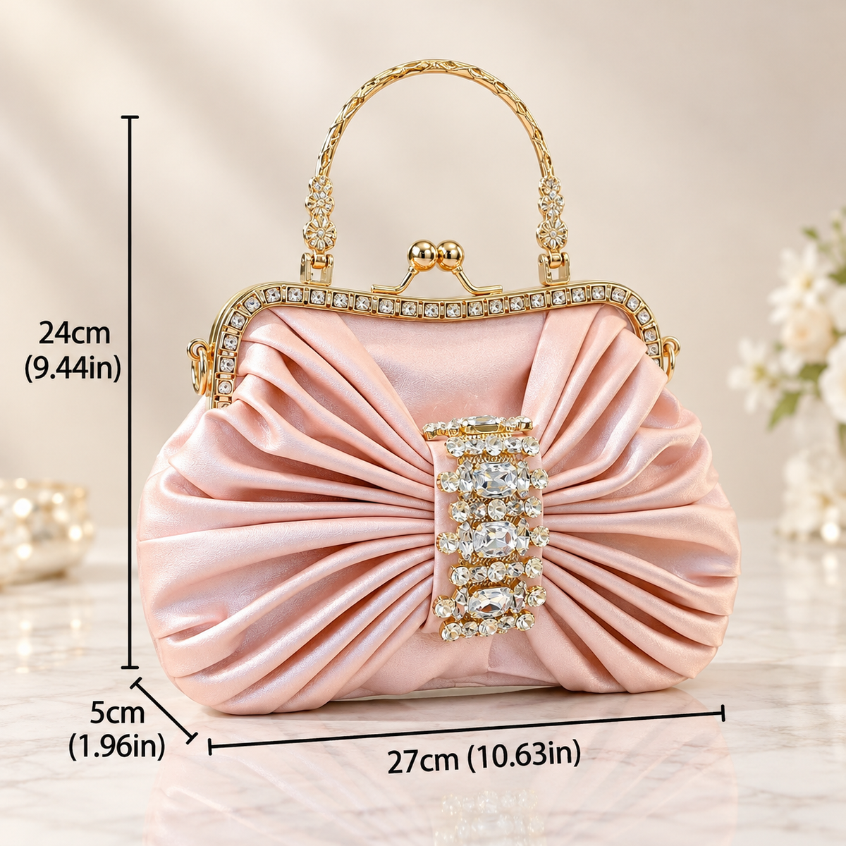 Celeste Crystal-Embellished Evening Clutch Bag