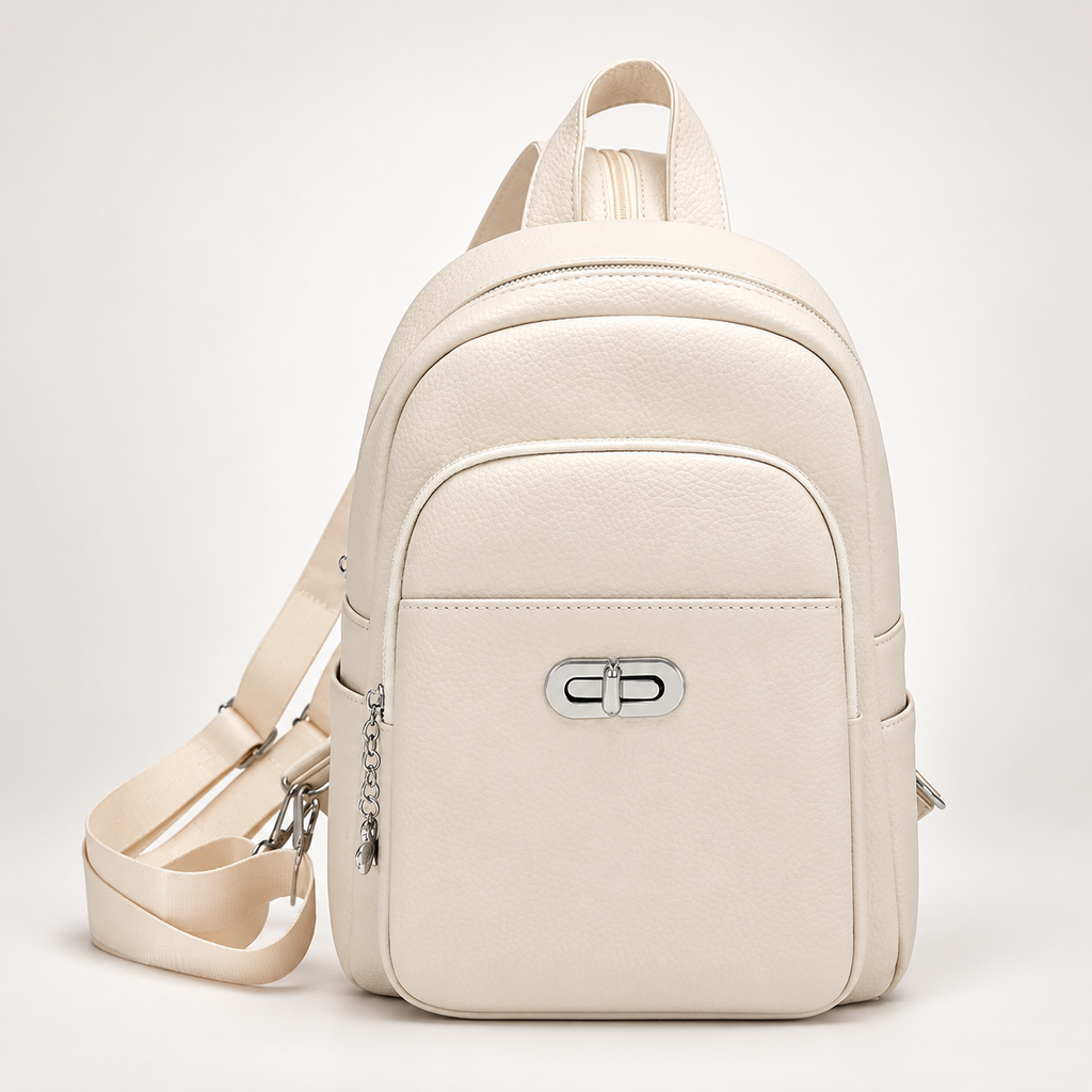 Genevieve Pebbled Everyday Backpack with Front Pocket