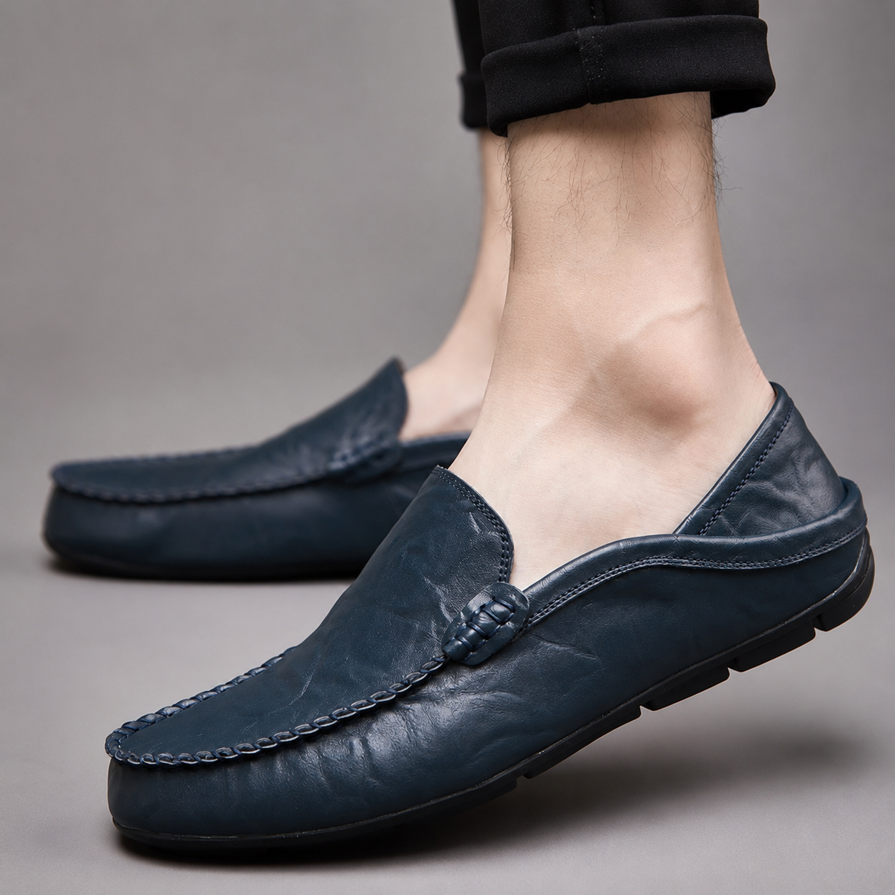 Nathan Men’s Genuine Leather Slip-On Loafers