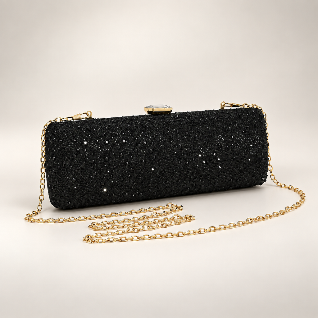 Amélie Crystal Evening Clutch with Jewel Top Clasp