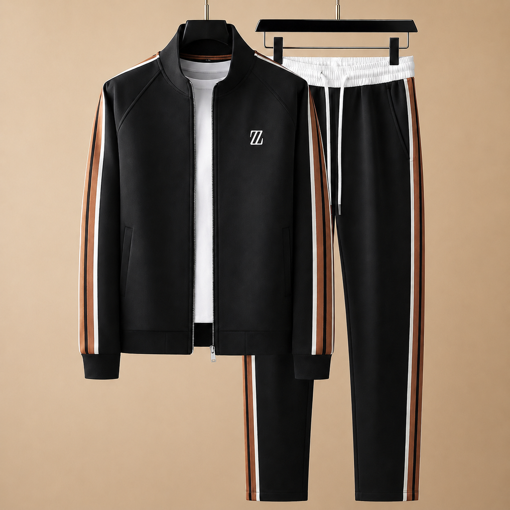 Cameron Men’s Striped 2-Piece Knit Tracksuit Set