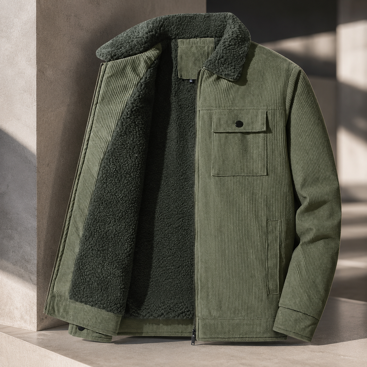 Mason Corduroy Sherpa-Lined Bomber Jacket