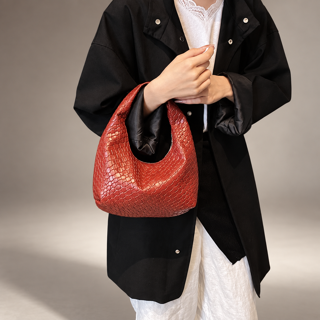 Gianna Croc-Embossed Hobo Handbag with Integrated Top Handle