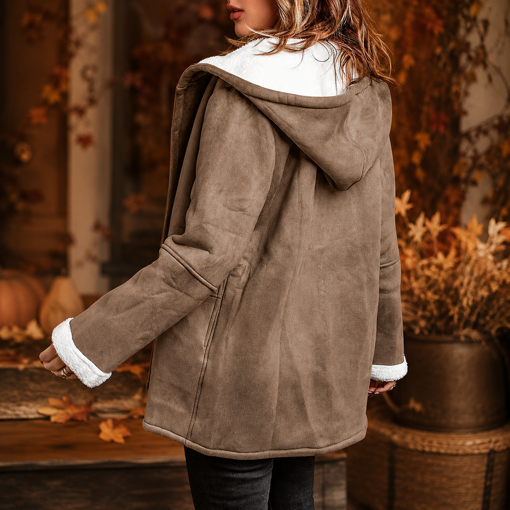 Camille Women’s Hooded Sherpa-Lined Toggle Coat