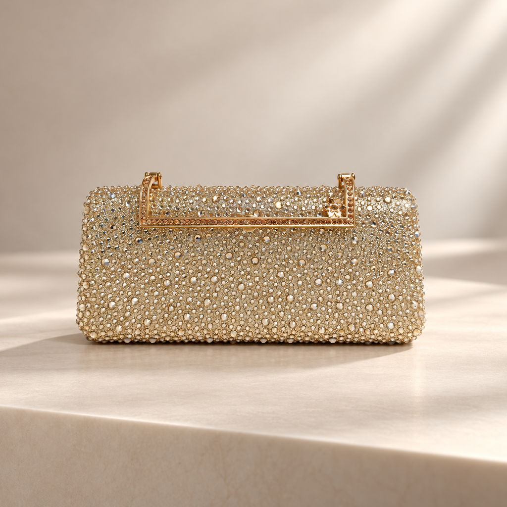 Vivienne Crystal Rhinestone Evening Clutch Bag