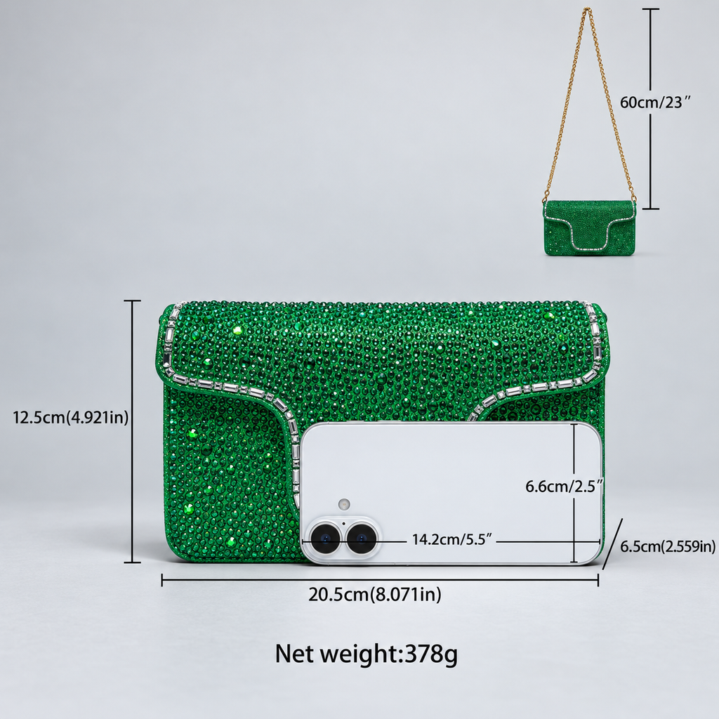Valentina Crystal Rhinestone Evening Clutch Bag