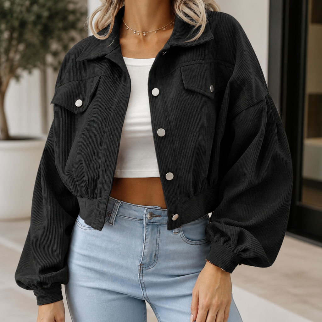Reagan Cropped Corduroy Jacket
