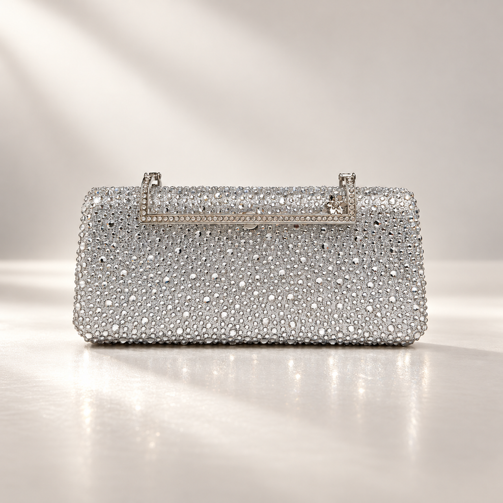 Vivienne Crystal Rhinestone Evening Clutch Bag
