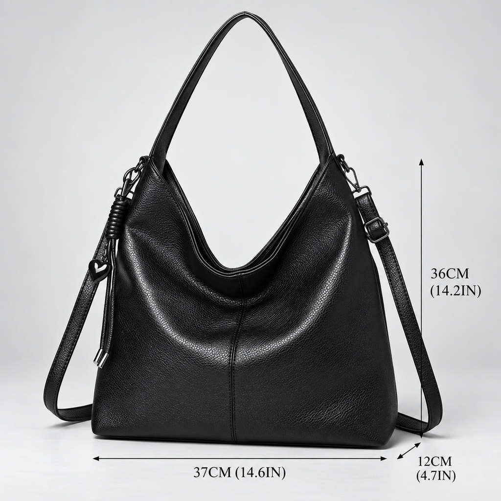 Bianca Women’s Hobo Shoulder Bag – Pebbled Crossbody Handbag with Adjustable Strap