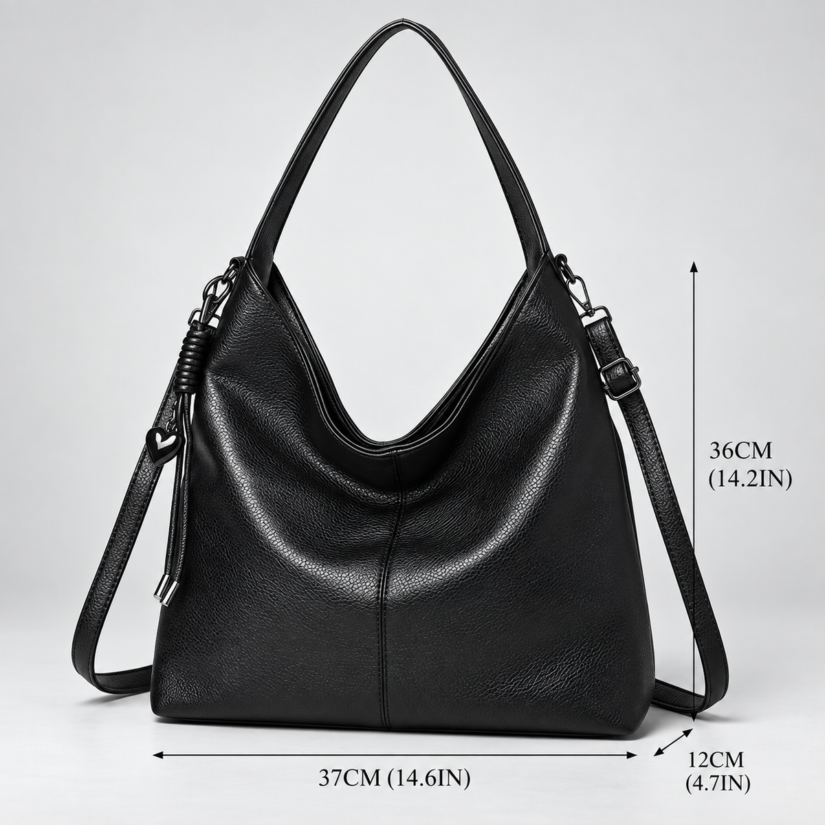 Bianca Women’s Hobo Shoulder Bag – Pebbled Crossbody Handbag with Adjustable Strap