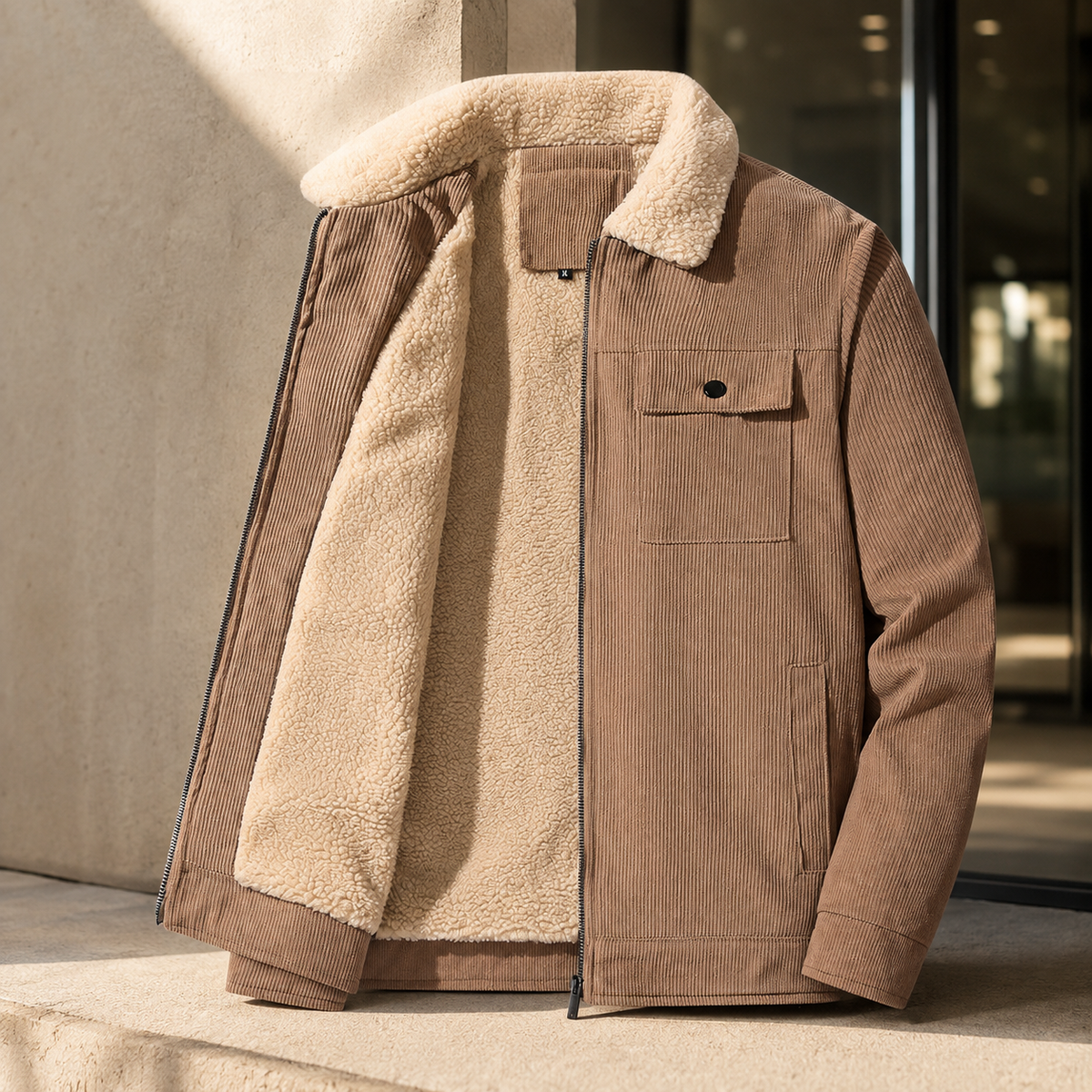 Mason Corduroy Sherpa-Lined Bomber Jacket