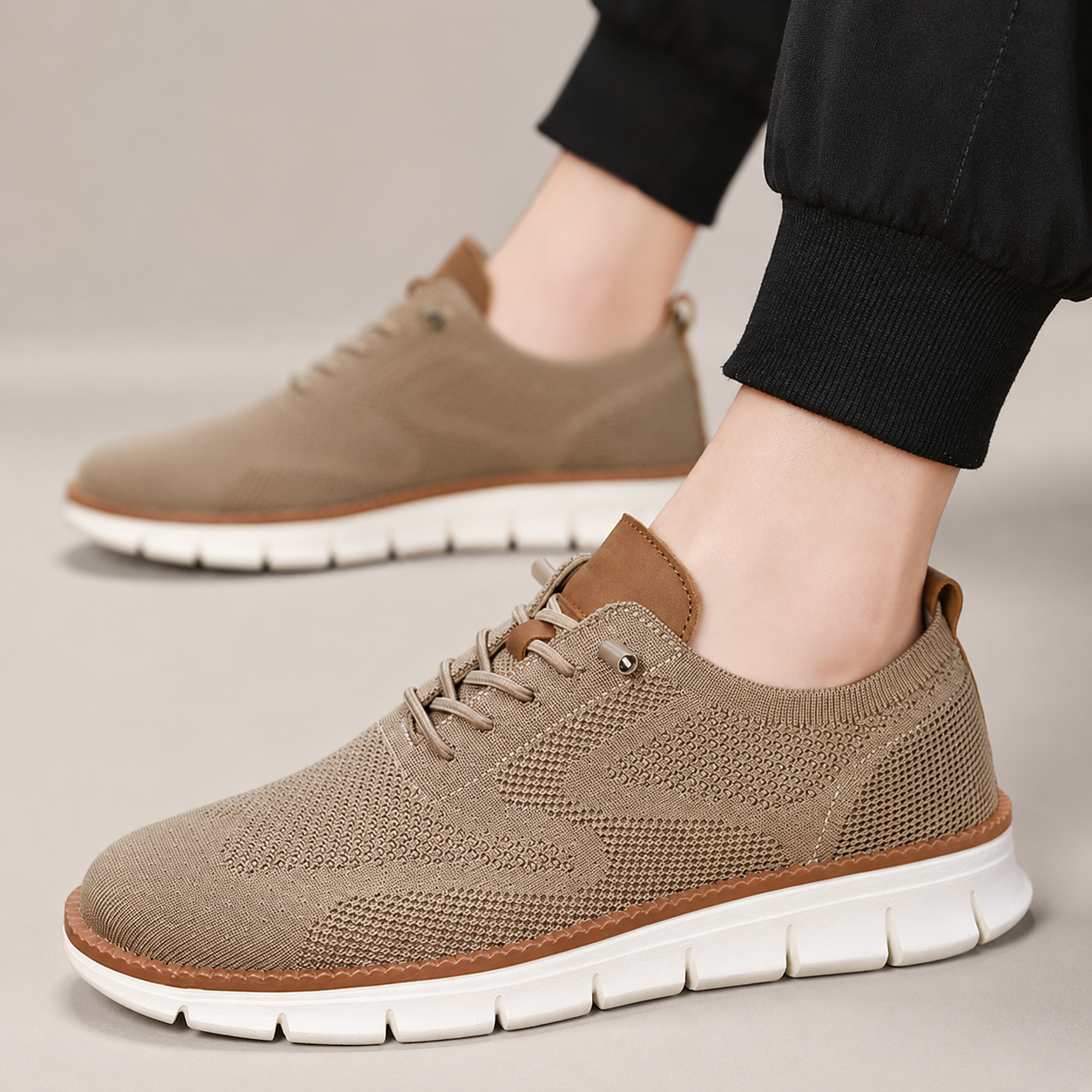 Nolan Men’s Breathable Knit Lace-Up Everyday Sneakers