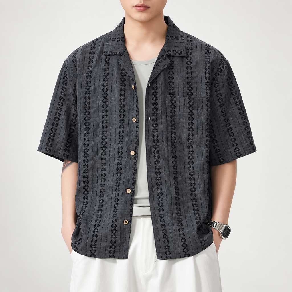 Étienne Men’s Summer Patterned Short-Sleeve Shirt