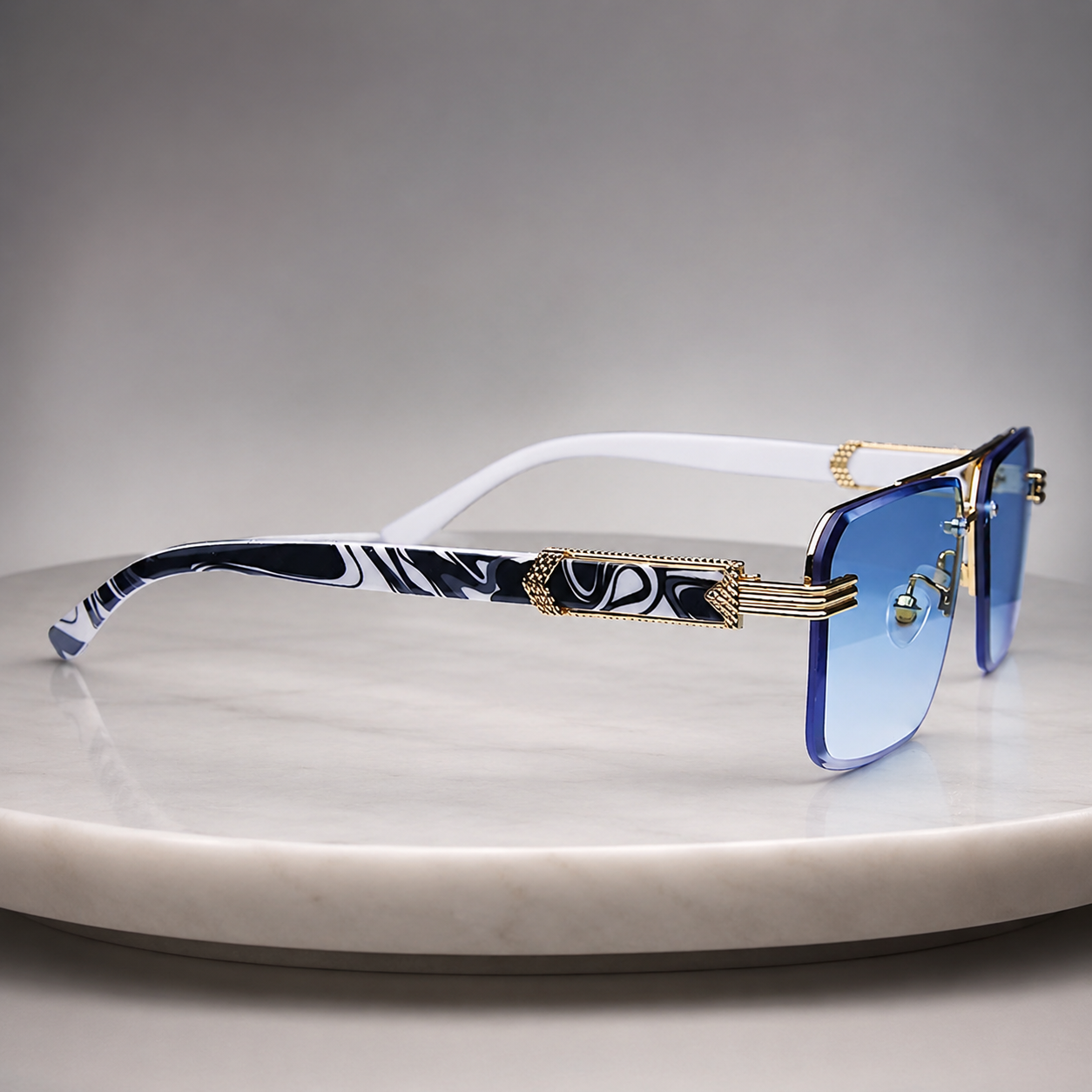 Delaney Rimless Square Sunglasses