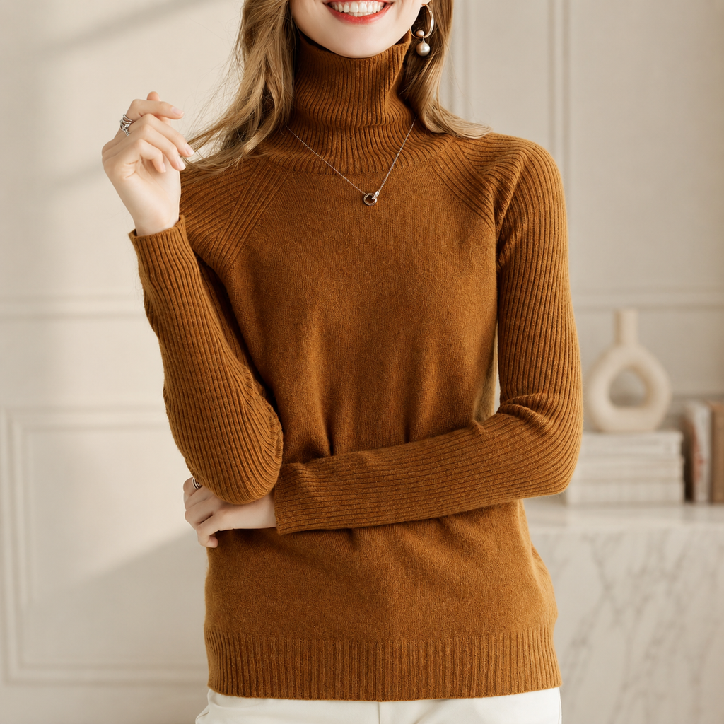 Cecilia Women’s Merino Wool Turtleneck Sweater