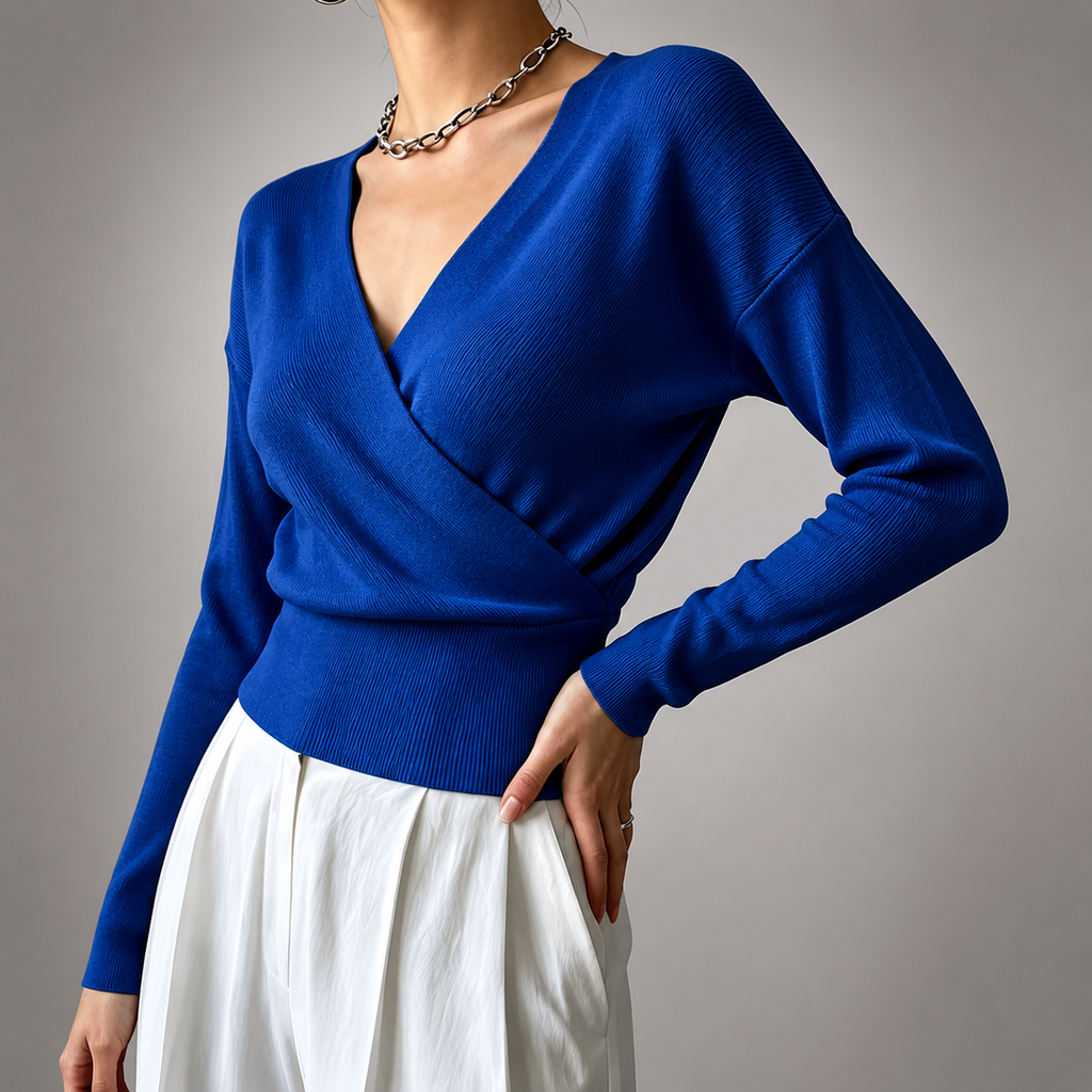 Marlow Women’s Wrap-Front V-Neck Sweater