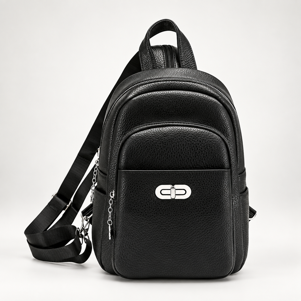 Genevieve Pebbled Everyday Backpack with Front Pocket