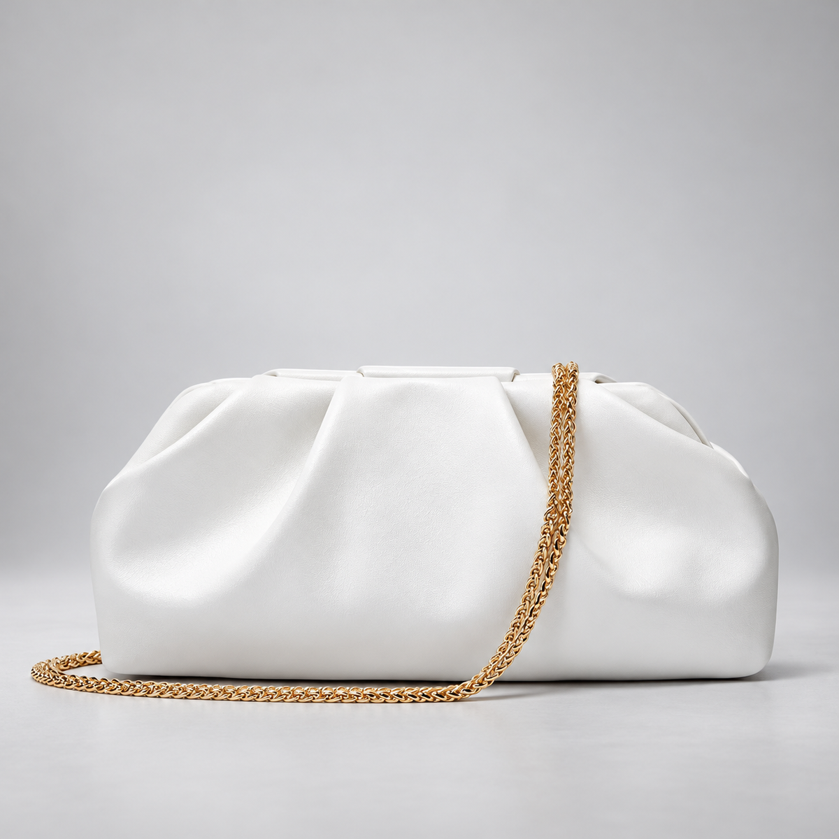 Alessia Pleated Clutch Bag with Chain Strap