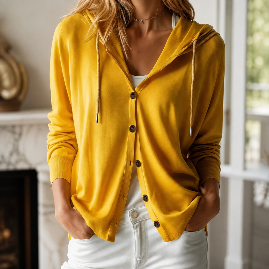 Kennedy Women’s Button-Front Hooded Cardigan