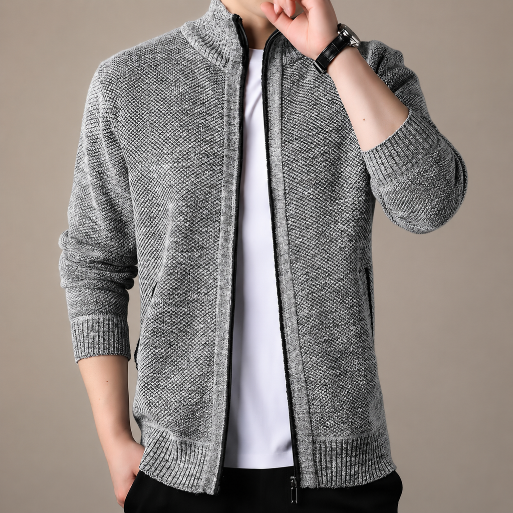 Trevor Men’s Textured Full-Zip Knit Cardigan