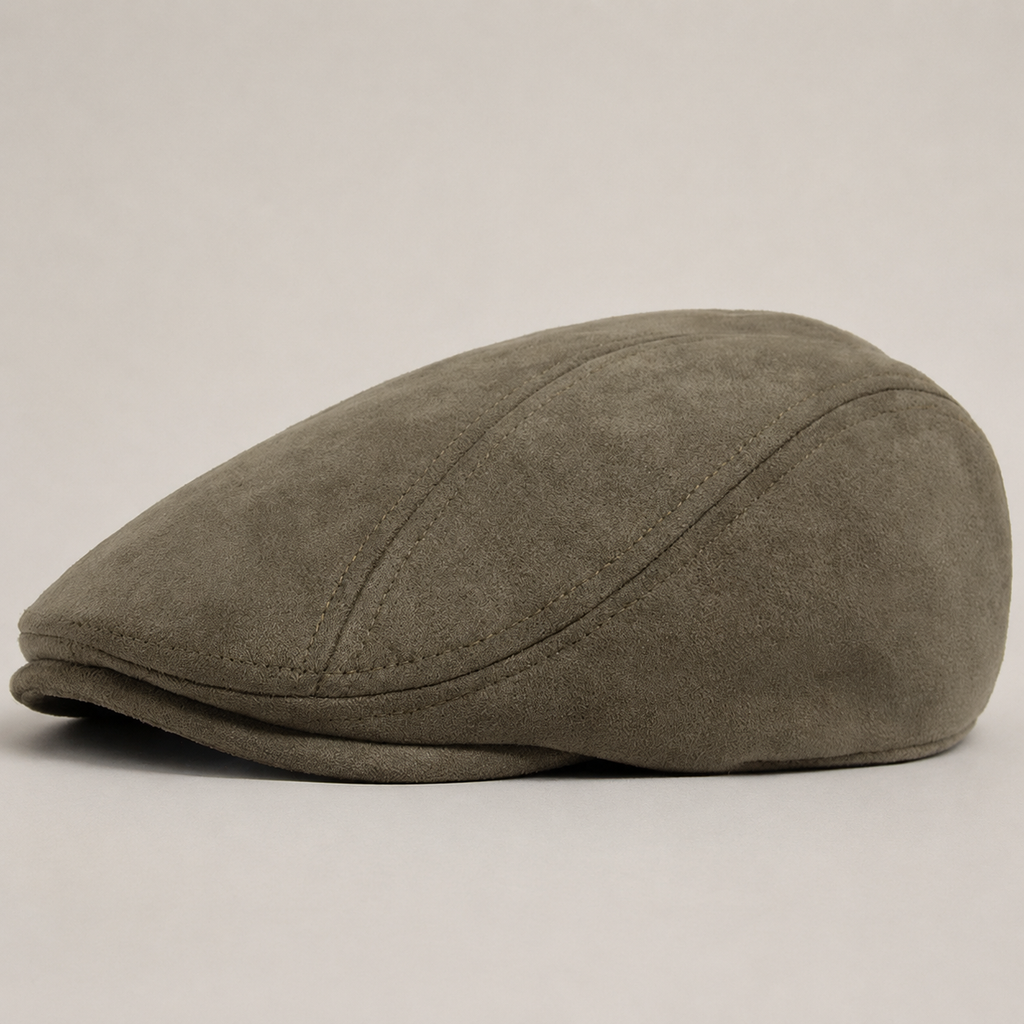 Silvio Men’s Suede-Look Paneled Flat Cap