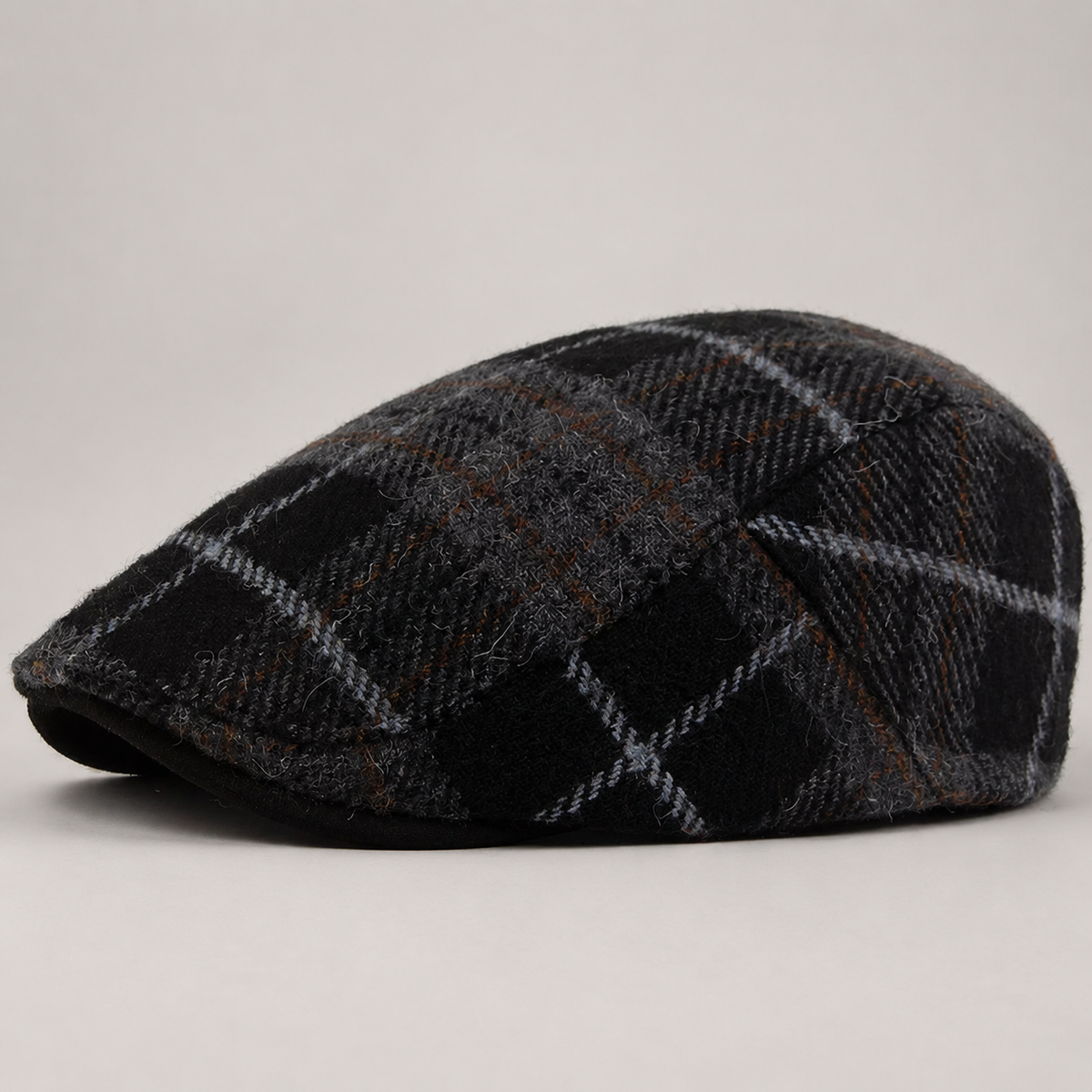 Bastien Men’s Plaid Flat Cap with Contrast Brim