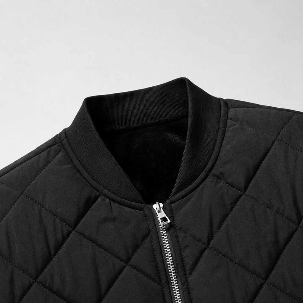 Romero Men’s Quilted Bomber Jacket with Zip Pockets