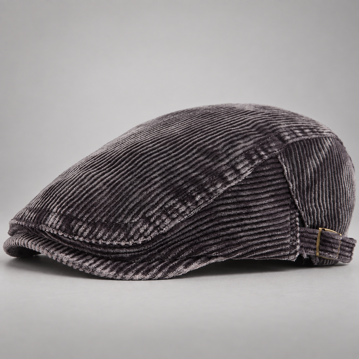 Orson Corduroy Flat Cap with Adjustable Side Buckle