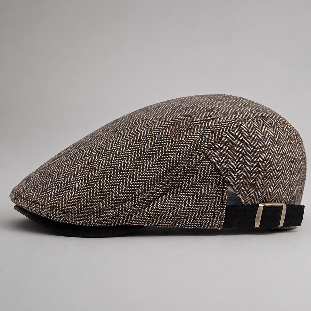 Gideon Herringbone Flat Cap