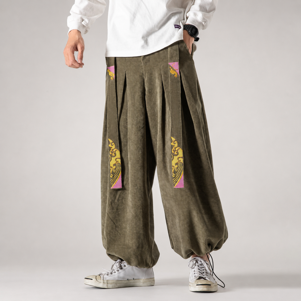 Arthur Men’s Pleated Corduroy Balloon Pants