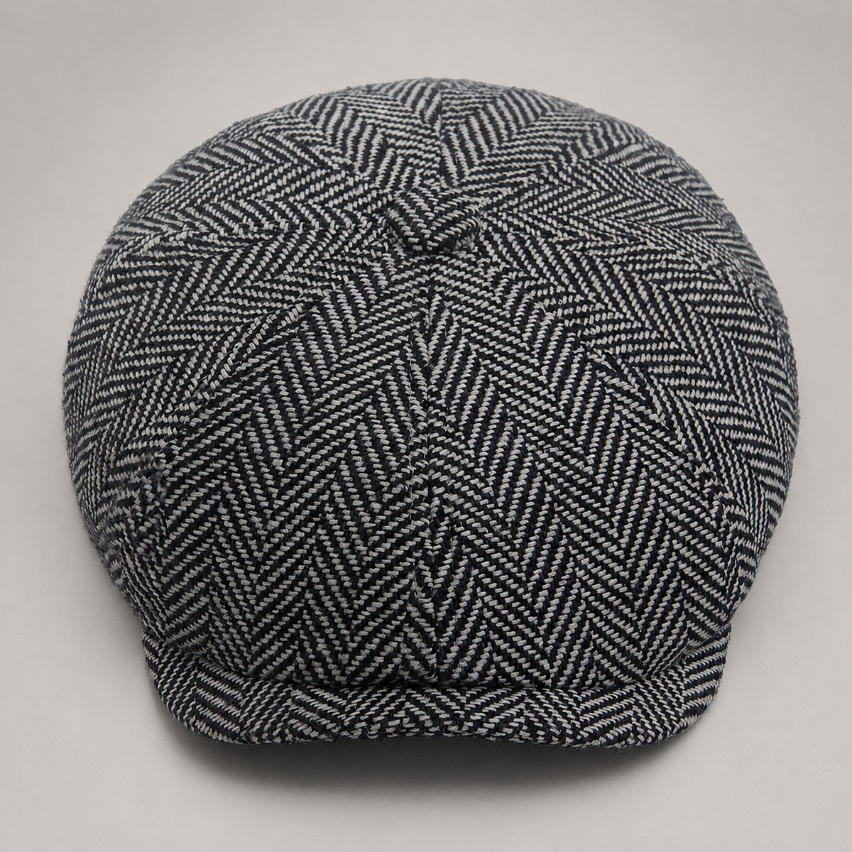 Alistair Herringbone Cap with Paneled Crown