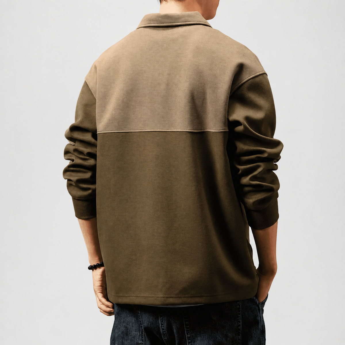 Romero Men’s Half-Zip Collared Pocket Pullover