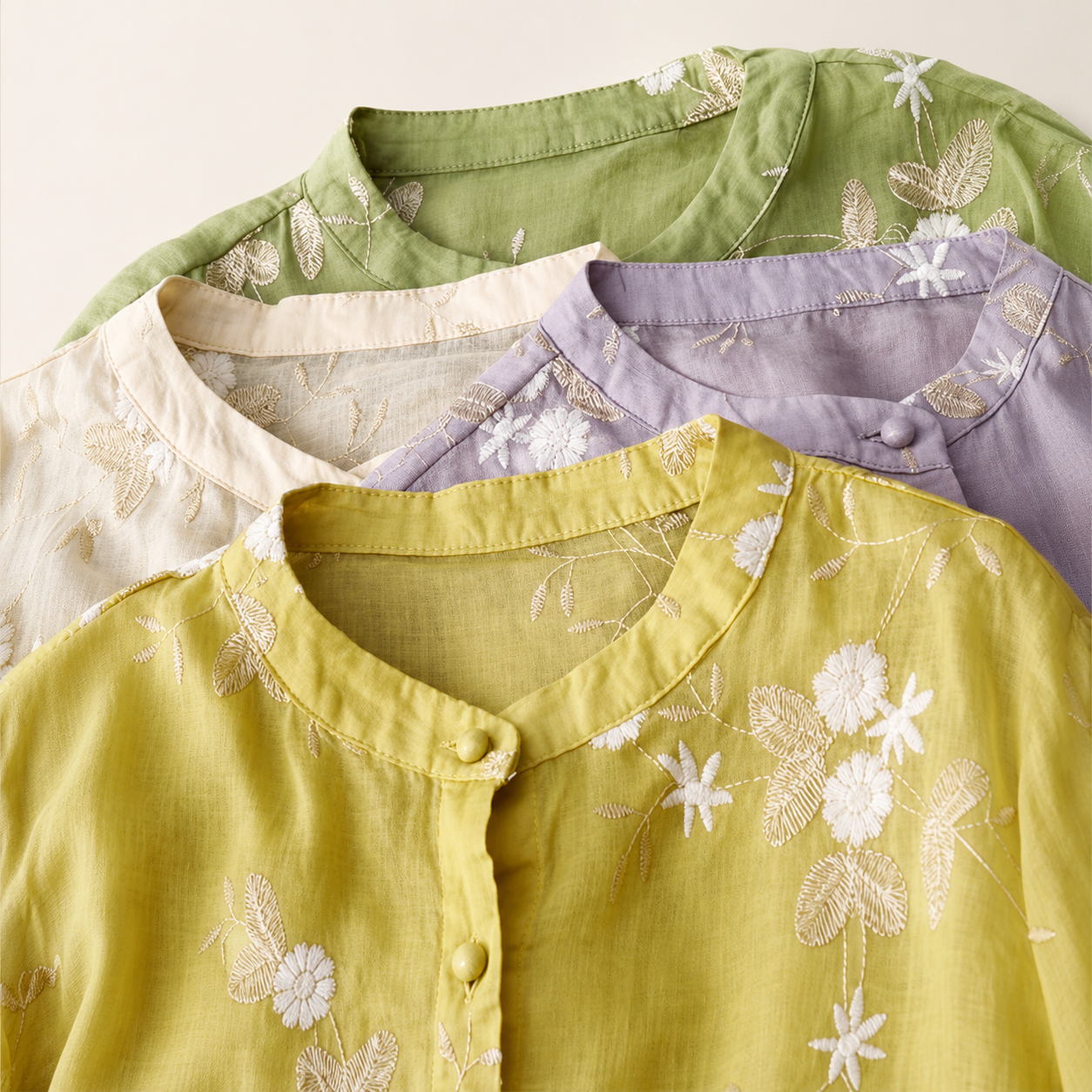 Rosie's Floral Embroidered Button Blouse