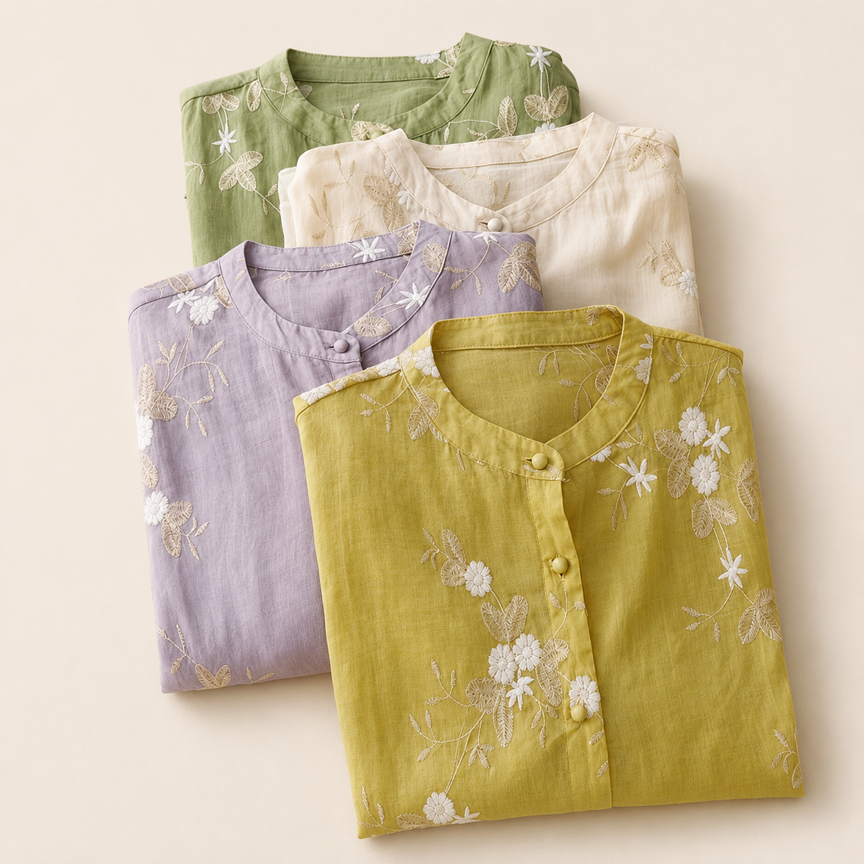 Rosie's Floral Embroidered Button Blouse