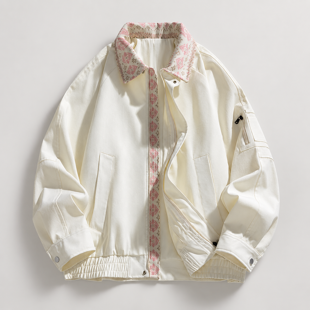 Julian Men’s Geometric-Trim Zip Jacket