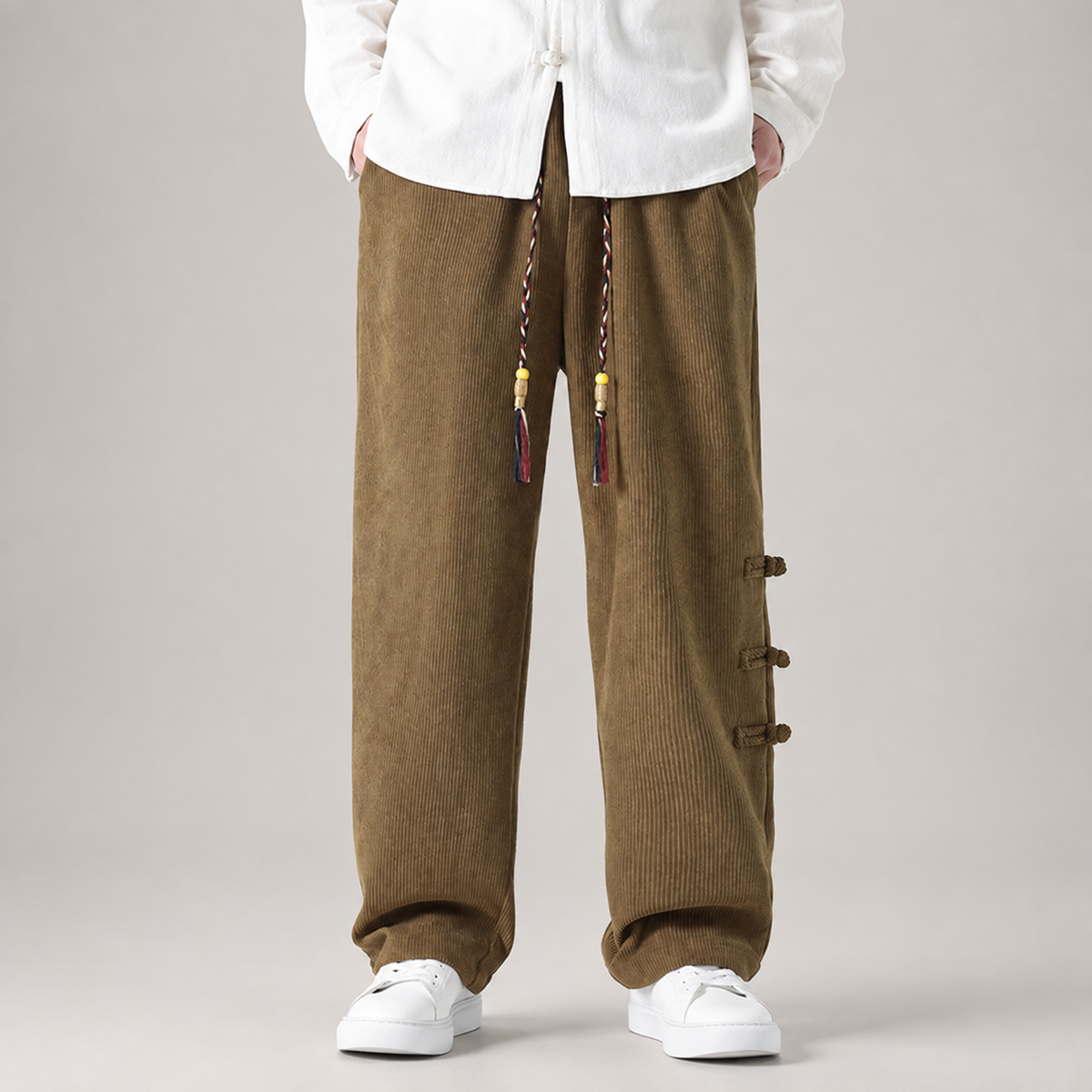 Bastien Men’s Wide-Leg Corduroy Pants