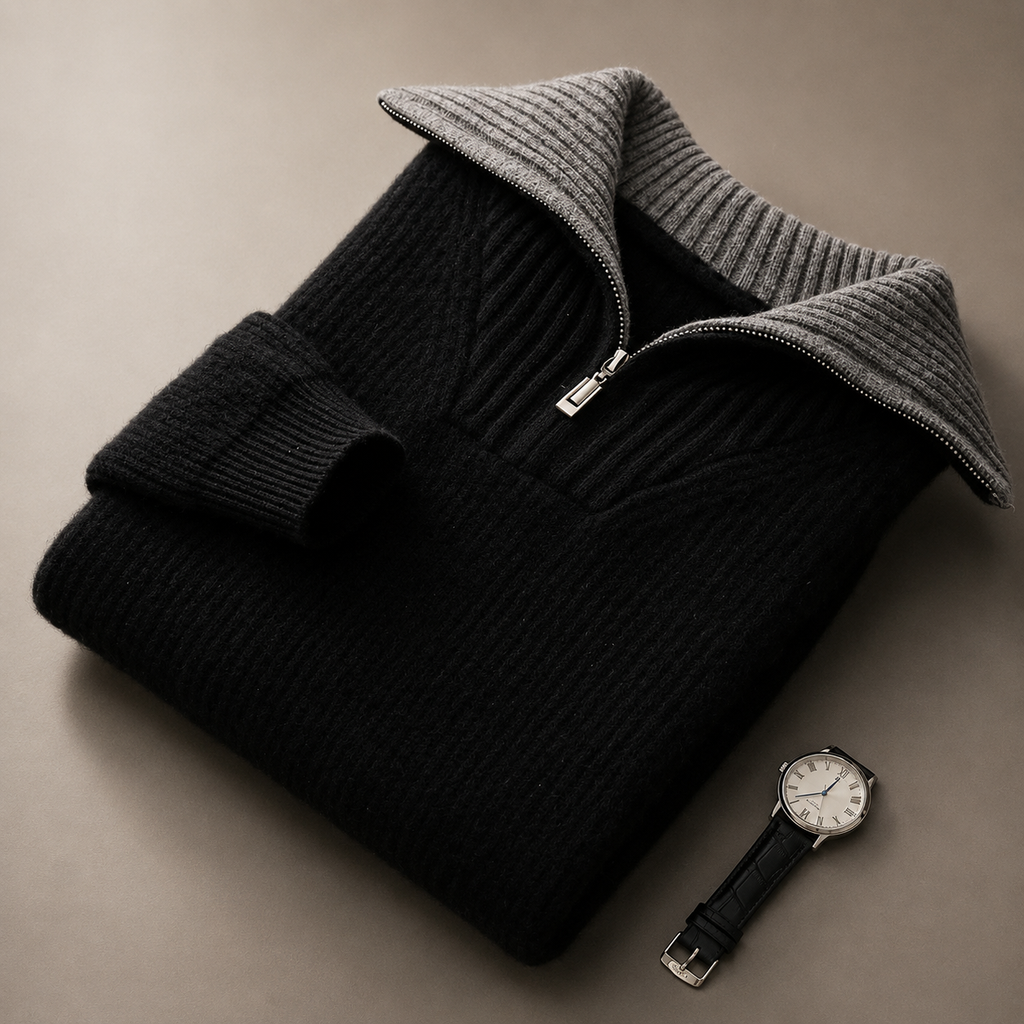 Adrian Men's Chunky Knit Crew Neck Sweater – Relaxed Fit Pullover