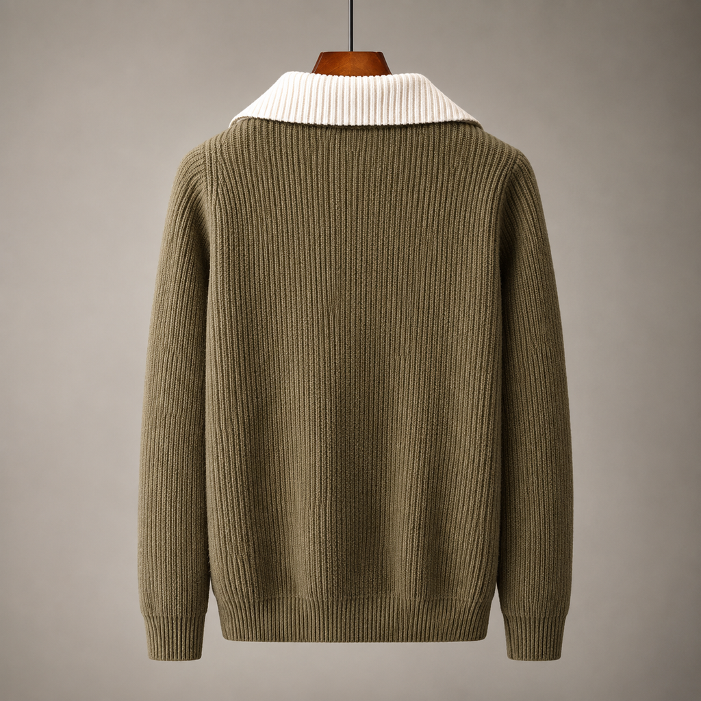 Adrian Men's Chunky Knit Crew Neck Sweater – Relaxed Fit Pullover