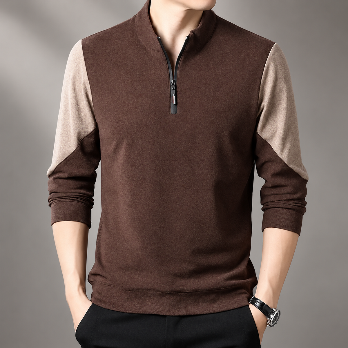 Adrian Men’s Textured Quarter-Zip Pullover