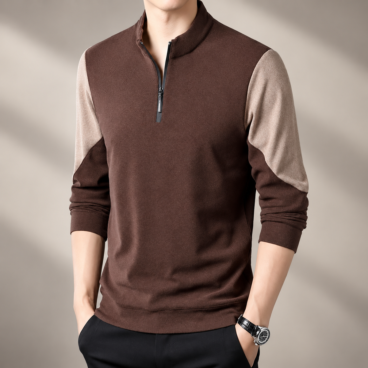 Adrian Men’s Textured Quarter-Zip Pullover