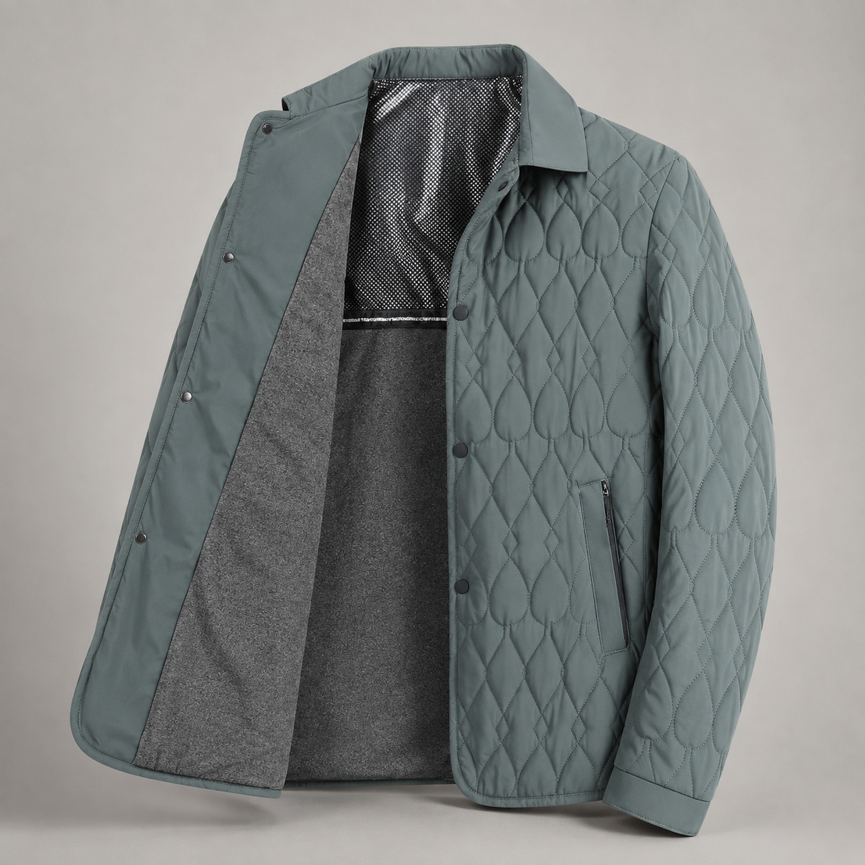 Alaric Men's Quilted Jacket – Insulated Snap Button Collared Coat