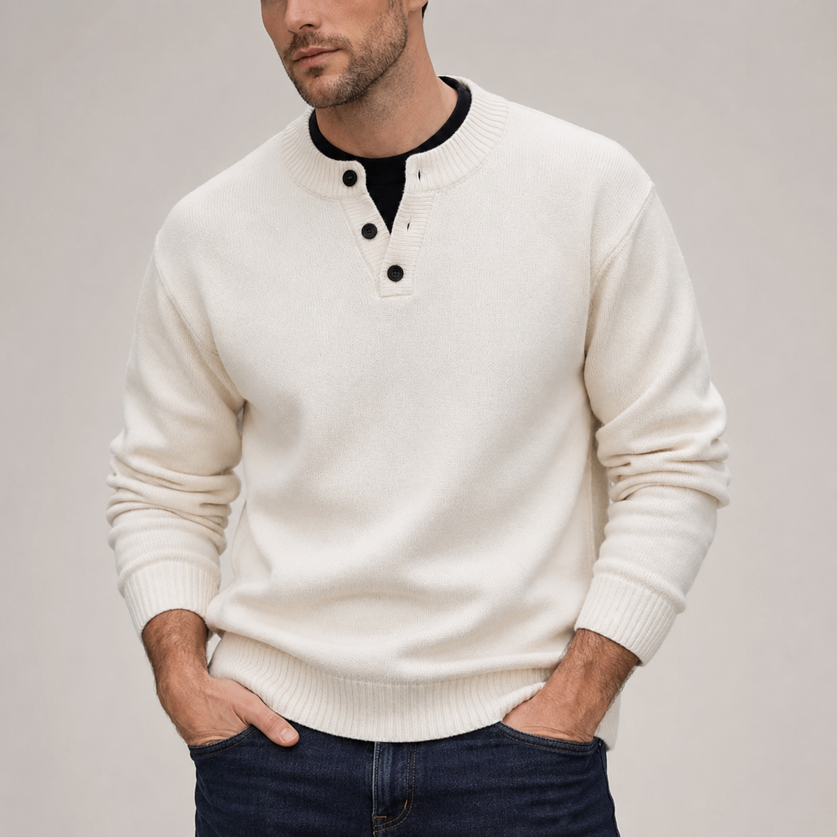 Alessandro Relaxed V-Neck Knit Pullover