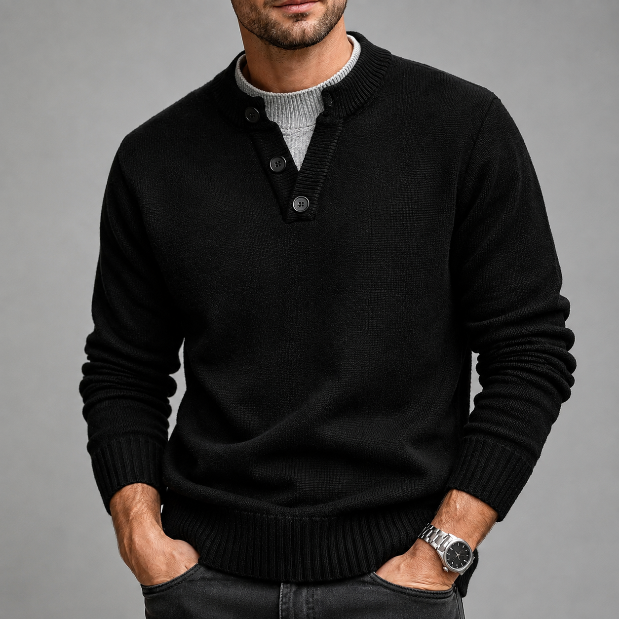 Alessandro Relaxed V-Neck Knit Pullover
