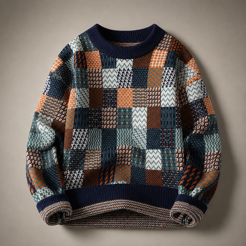 Alessandro Men's Mosaic Patterned Knit Sweater