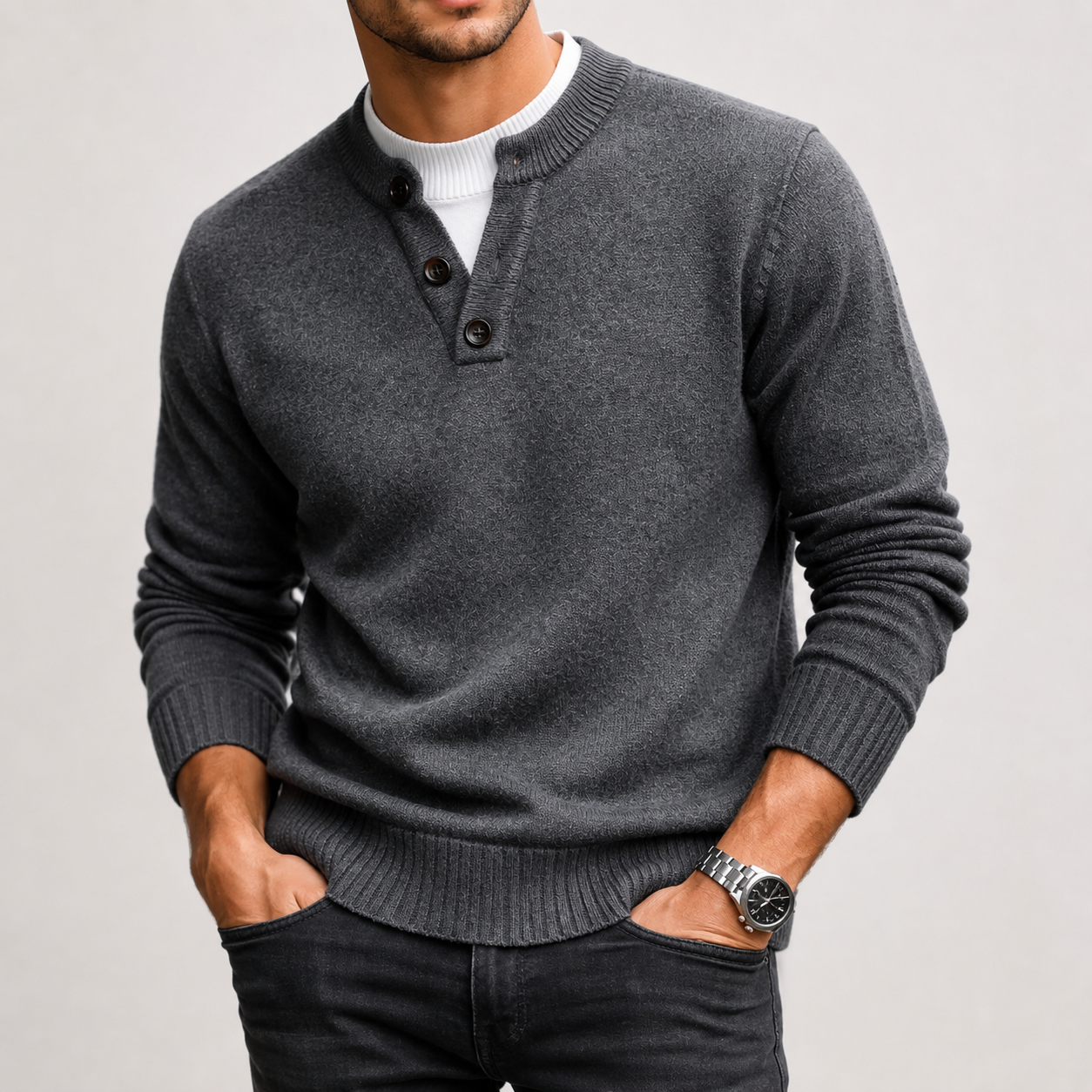 Alessandro Relaxed V-Neck Knit Pullover