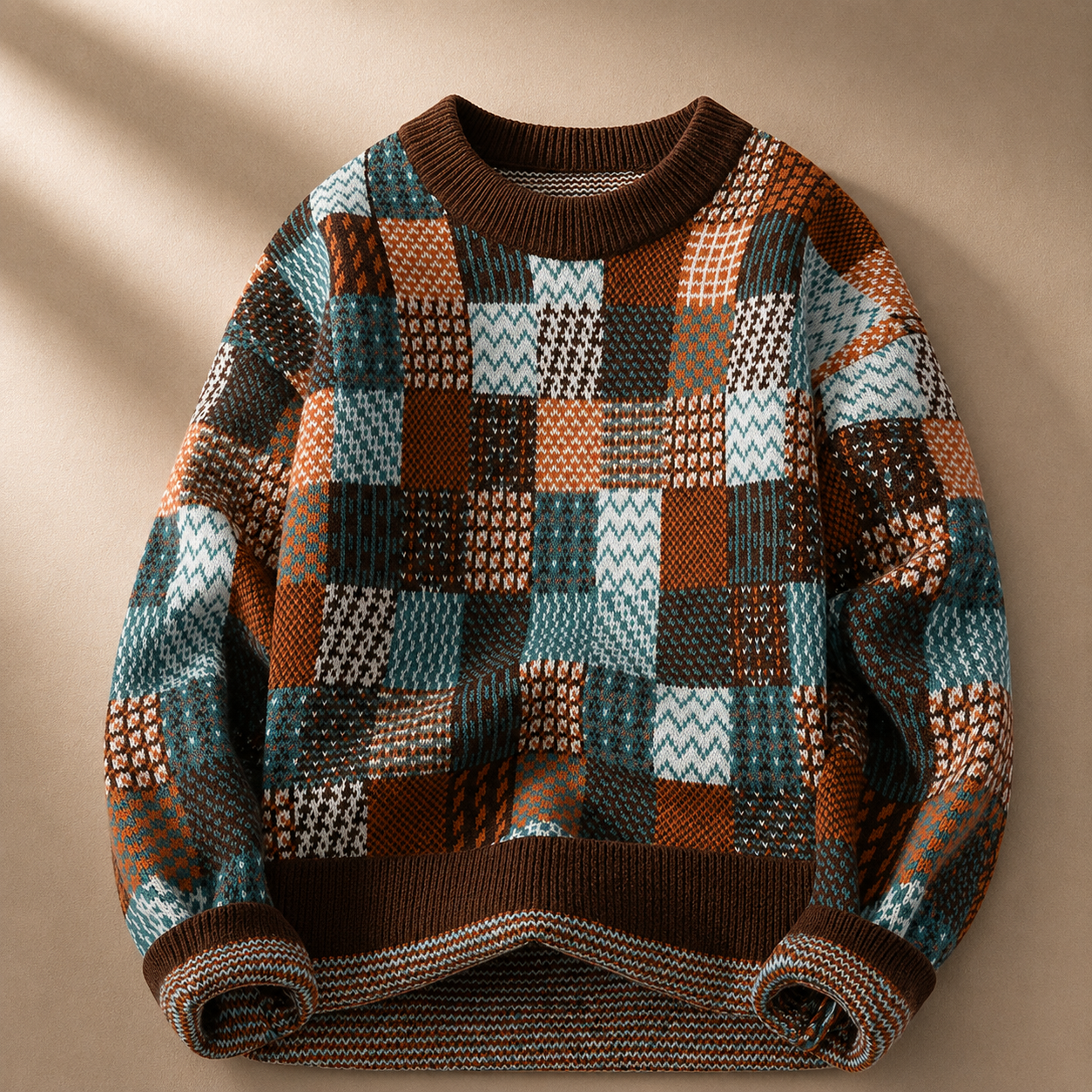 Alessandro Men's Mosaic Patterned Knit Sweater