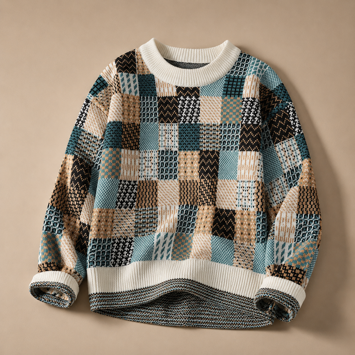 Alessandro Men's Mosaic Patterned Knit Sweater