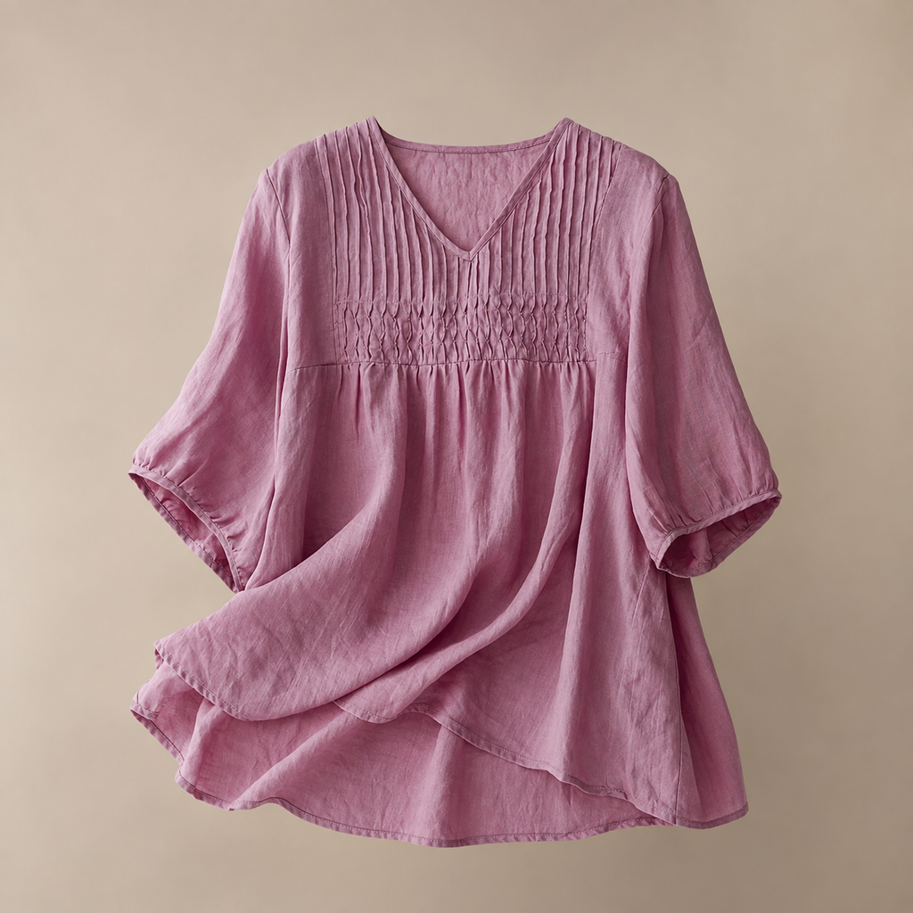Alessia Women’s Linen Blend Shirt – Lightweight Blouse